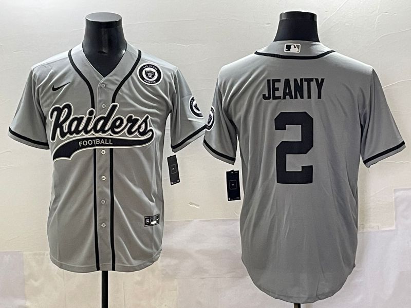 Men 2025 Oakland Raiders #2 Jeanty Grey Joint Name Nike Limited NFL Jersey style 15